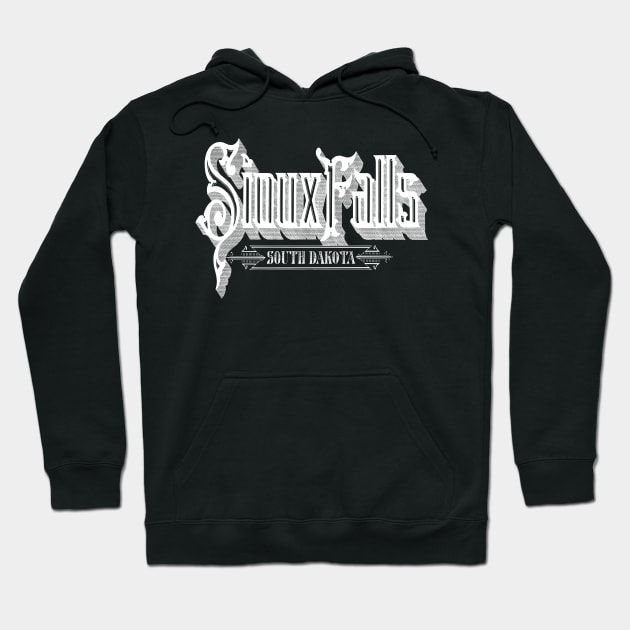 Vintage Sioux Falls, SD Hoodie by DonDota